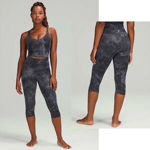 Lululemon Align High Rise Crop 17" Diamond Dye Pitch Grey Graphite Grey Sz 0